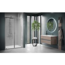 Paroi de douche Lunes 2.0 B 102 extensible 102 - 108 cm verre trempé transparent silver Réf. LUNB102-1B