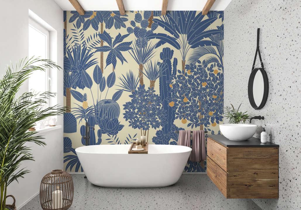 Panneau mural VIPANEL en alu-composite Collection Olympia décor blue garden finition velvet L 1500 x H 2550 mm épaisseur 3 mm Réf. 1420000735