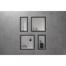 hansgrohe XtraStoris Individual Niche murale 300/150/100 blanc mat avec cadre design, Noir mat