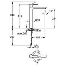 Mitigeur monocommande Lavabo Taille XL Lineare Supersteel 23405DC1