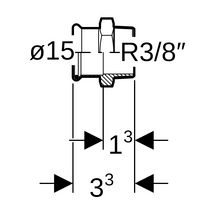 Jonction filetée en bronze D15-3/8mm Réf 61702