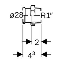 Jonction filetée en bronze D28-1mm Réf 61708