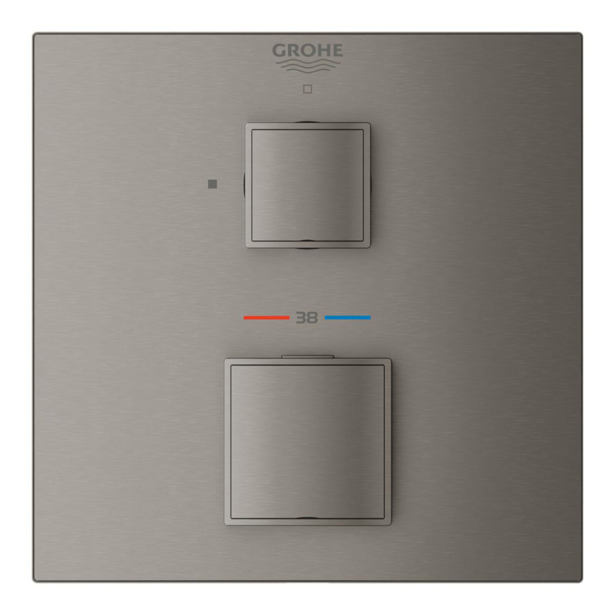 Mitigeur thermostatique 1 sortie avec vanne d'arrêt Grohtherm Cube Hard Graphite brossé Réf. 24153AL0