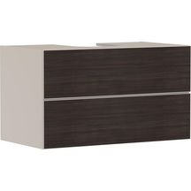 hansgrohe Xevolos E Meuble bas 980/550 pour lavabo à poser Xevolos E avec 2 tiroirs caisson Beige mat, Façade: Chêne foncé