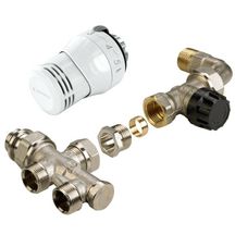 Kit thermostatique monotube sortie verticale + SENSO M28 + corps droit 1/2JT coudé M22 réf. RK8096045