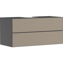 hansgrohe Xevolos E Meuble bas 1180/550 pour lavabo à poser Xevolos E avec 2 tiroirs caisson Gris mat, Façade: Bronze texturé