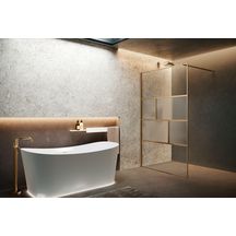 Paroi Walk-In avec les inserts Hart Hc 100 extensibilité 97-98,5 cm verre trempé flute profilés Bronze Brossé Réf : HARTHC100-94Q