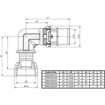 Coude à écrou tournant 16x2 - 3/4 (x2) Réf. 7096GW1634