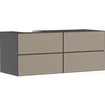 hansgrohe Xevolos E Meuble bas 1370/550 pour lavabo à poser Xevolos E à gauche avec 4 tiroirs caisson Gris mat, Façade: Bronze texturé