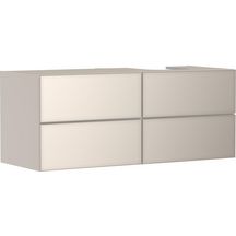 hansgrohe Xevolos E Meuble bas 1370/550 pour lavabo à poser Xevolos E à droite avec 4 tiroirs caisson Beige mat, Façade: Beige métallisé