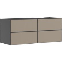 hansgrohe Xevolos E Meuble bas 1370/550 pour lavabo à poser Xevolos E à droite avec 4 tiroirs caisson Gris mat, Façade: Bronze texturé