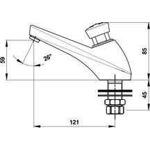 Robinet de lavabo P605 S fixation sur plage eau froide système anti blocage arrivé mâle 15 x 21 NF réf. 64612