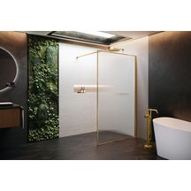 Paroi Walk-In avec encadrement Hart Hp 140 extensibilité 137-138,5 cm verre trempé flute profilés Bronze Brossé Réf : HARTHP140-94Q