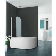 Paroi de baignoire 1 élément pivotant modèle économique, Série EQUI, largeur 800 mm, hauteur 1400 mm, profilé Blanc, verre clair Réf. EIBAE080142AE