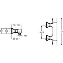 Mitigeur Aleo thermostatique douche mur chromé réf. E72352-CP