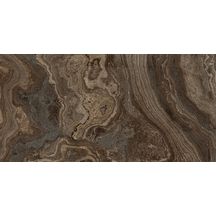 Grès cérame Naxos Rhapsody brown wave rectifié poli 60 x 120 cm 0117425