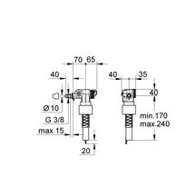 Robinet flotteur alimentation latérale, silencieux DAL-LY réf. 37095000