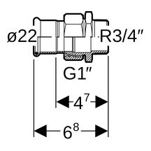 Raccord union acier zn F diamètre : 22-3/4 réf . 25335