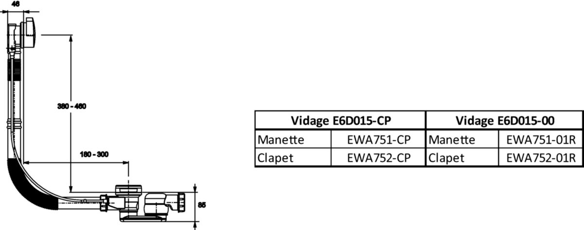 Vidage Doble Chrome réf E6D015-CP