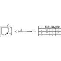 Receveur FLIGHT 1/4 de rond, extra-plat 80 x 80 x 4 cm, blanc Réf. E62443-00