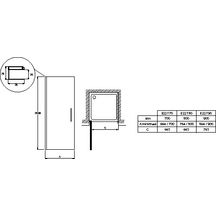 Porte de douche pivotante Contra 90 cm Réf. E22T90-GA