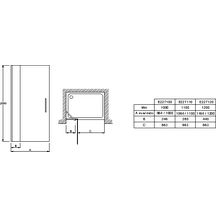 Porte de douche pivotante Contra 120 cm Réf. E22T120-GA