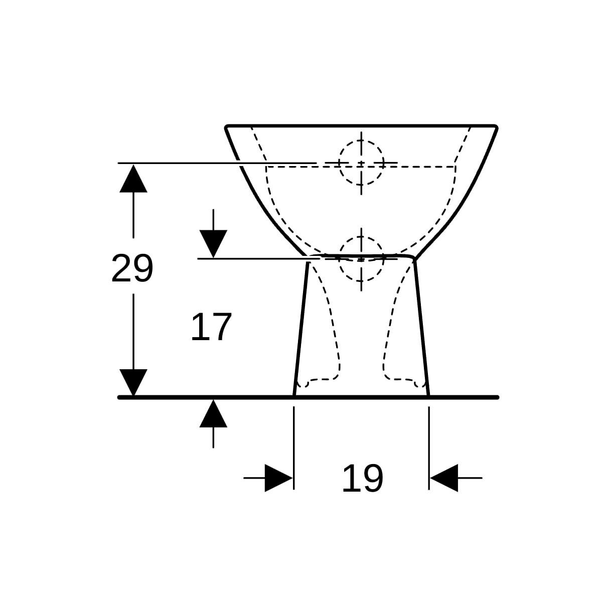 wc au sol pour enfant geberit bambini, cuvette de wc à fond creux, sans trous pour abattant wc Réf. 500.930.00.1