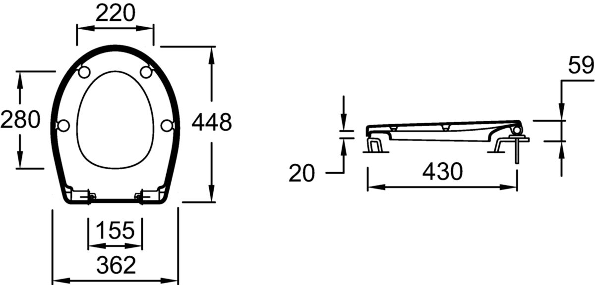 Abattant PATIO thermodur charnière métal descente progressive réf. E70021-00