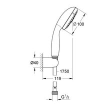 Ensemble de douche 3 jets avec support mural Tempesta 100 Chromé 27849001