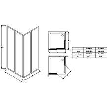 Porte de douche coulissante accès d'angle 90 cm chrome E14A90GA