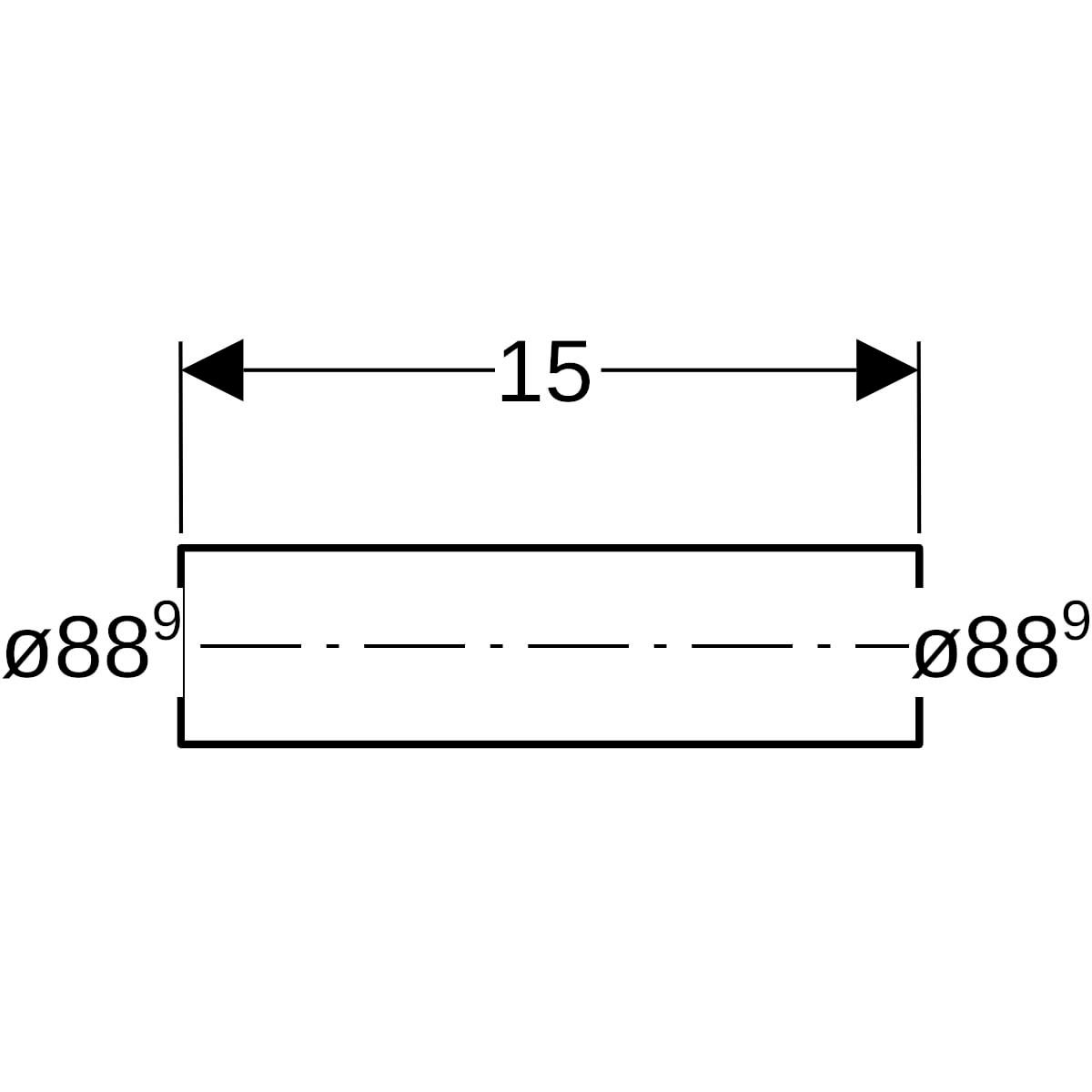 Mamelon D88,9-84,9mm, acier carbone Réf 22058