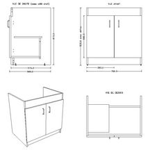 Sous-évier PROGRES 19 H hydrofuge. 3 Portes NF réf. S09N03140