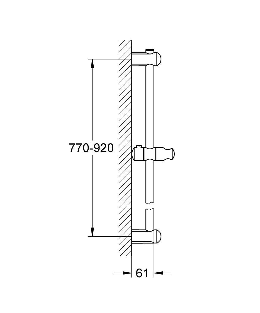 Barre de douche 900 mm Euphoria Chromé 27500000