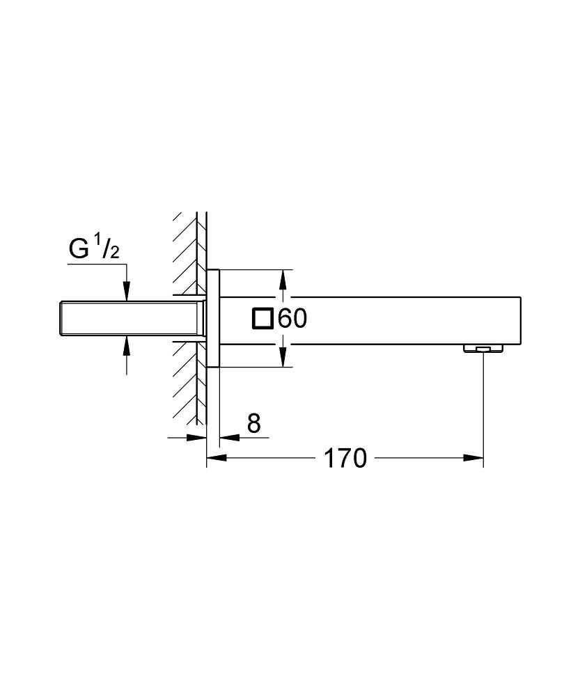 Bec Bain déverseur Eurocube Supersteel 13303DC0