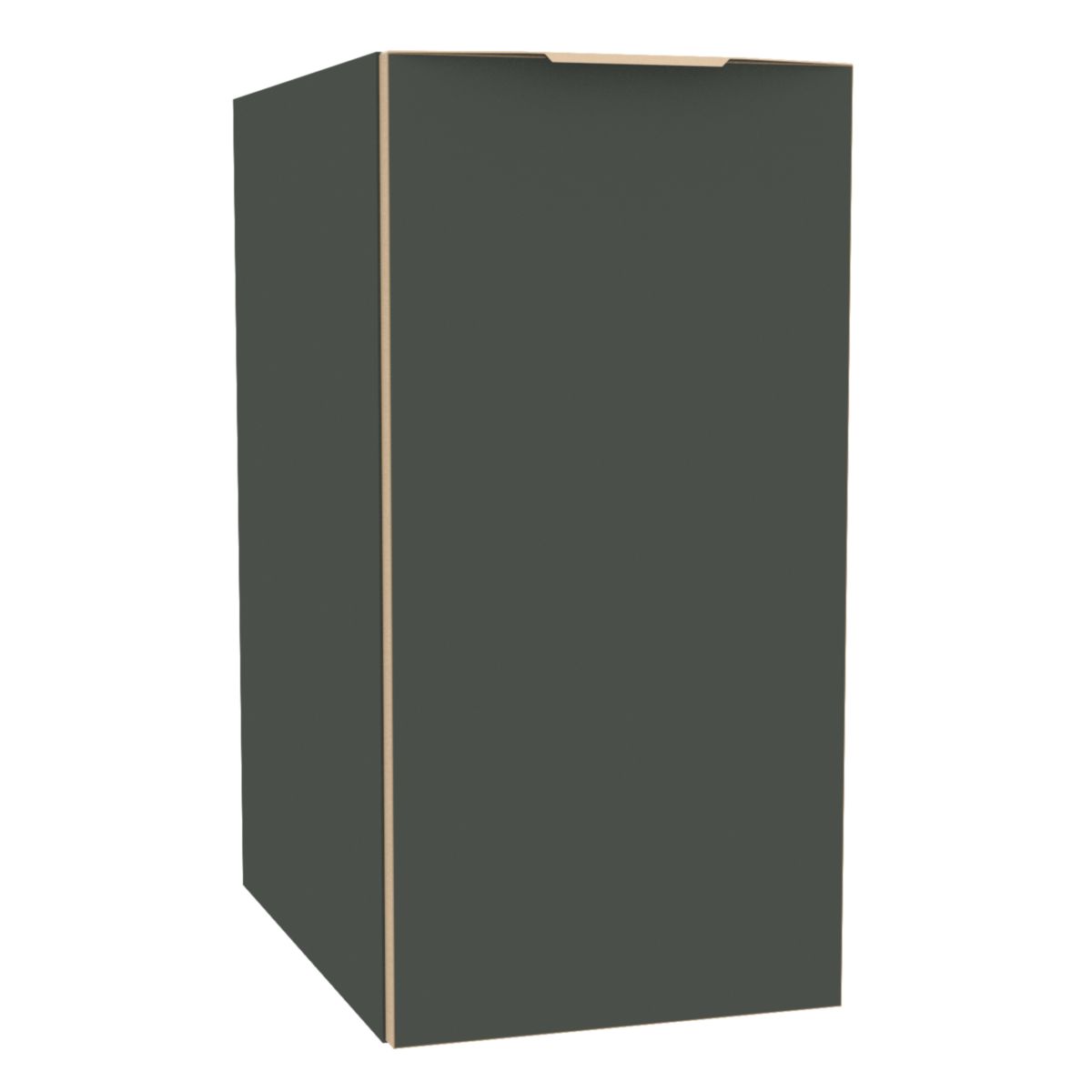 Module sous vasque Alterna Plénitude ouverture gauche L30cm 1 porte pour meuble 2 tiroirs P46cm Vert forêt chant doré et poignée dorée