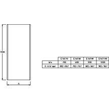 Paroi de douche fixe SERENITY 80 cm chrome E14F80GA