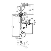 Mitigeur évier Minta touch bec L douche extractible Chrome réf. 31360001