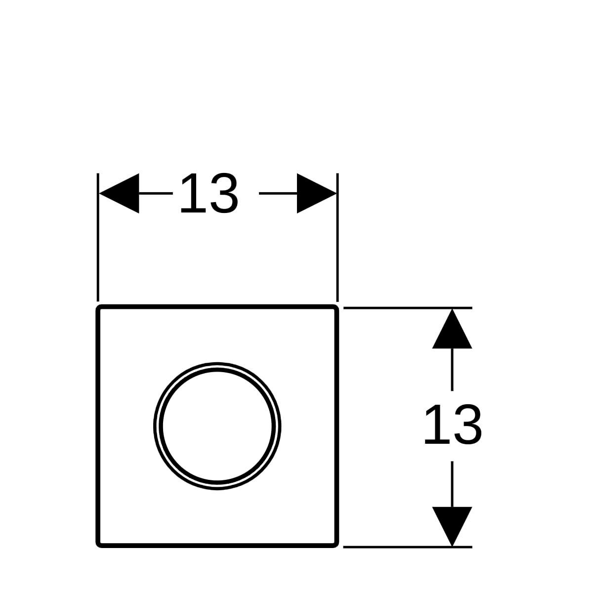 Déclenchement HyTouch Sigma10 pneumatique encastré pour urinoir, chromé brillant / chromé mat / chromé brillant réf. 116015KH1