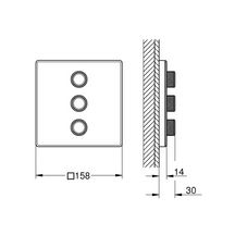 Panneau de contrôle 3 sorties Grohtherm SmartControl Blanc 29158LS0