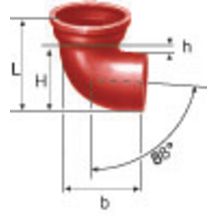 Coude SME 88° en fonte diamètre nominal 100mm Réf. 156109 PAM
