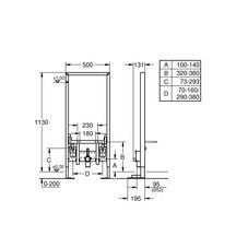 Bâti-support RAPID SL, pour bidet suspendu, hauteur 1,13 m, avec pieds renforcés réf. 38581001