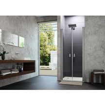 Paroi de douche en verre Design PURE porte Saloon en niche Chrome Réf. 8P1306092322