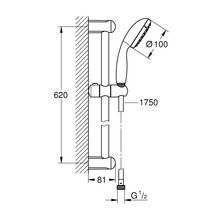 Ensemble de douche 1 jet avec barre Tempesta 100 Chromé 27853001