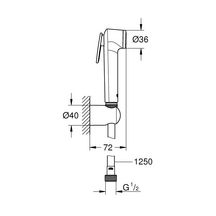 Douchette intime Tempesta avec support mural finition blanche metalflex 1250 réf. 26356IL0