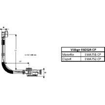 Vidage capsule et siphon extra-plat chromé Réf. E6D124-CP