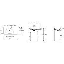 Plan-vasque Nouvelle Vague 101 x 51 cm meulé réf. EXAQ112-Z-00