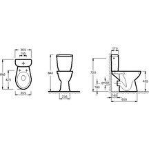 Pack WC BRIVE surélevé sortie horizontale abattant standard Réf. E22751-00