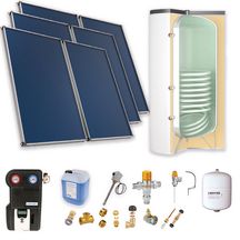 Pack solaire Astrea A - Chauffe Eau Solaire Individuel (CESI) : 6 capteurs - ballon préparateur ECS 800L blanc avec appoint électrique - kit d'accessoires complet - fixation panneaux toiture inclinée Réf. PSOLECSE68