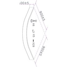 Set pied et tablier pour receveur de Cabine Alterna Concerto 2 1/4 cercle 90 x 90 x 10 cm