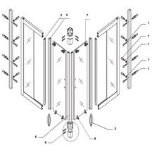 Guide bas pour la porte coulissante de la paroi accès d'angle Alterna Concerto2